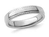 Sterling Silver Rope Edge Design Wedding Band Ring